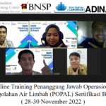 Online Training Penanggung Jawab Operasional Pengolahan Air Limbah (POPAL) Sertifikasi BNSP ( 28-30 November 2022 )