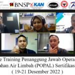 Online Training Penanggung Jawab Operasional Pengolahan Air Limbah (POPAL) Sertifikasi BNSP ( 19-21 Desember 2022 )