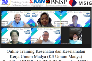Online Training Kesehatan dan Keselamatan Kerja Umum Madya (K3 Umum Madya) Sertifikasi BNSP ( 26, 27 & 29 Desember 2022 )
