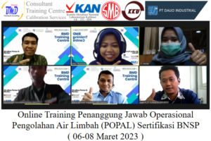 Online Training Penanggung Jawab Operasional Pengolahan Air Limbah (POPAL) Sertifikasi BNSP ( 06-08 Maret 2023 )