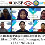 Online Training Pengelolaan Limbah B3 (PLB3) Sertifikasi BNSP (Level: Penanggung Jawab) ( 15-17 Mei 2023 )