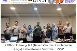 Offline Training K3 (Kesehatan dan Keselamatan Kerja) Laboratorium Sertifikai BNSP ( 18-20 September 2024 Di Yogyakarta )