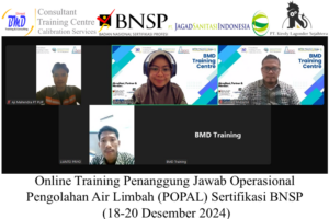 Online Training Penanggung Jawab Operasional Pengolahan Air Limbah (POPAL) Sertifikasi BNSP (18-20 Desember 2024)